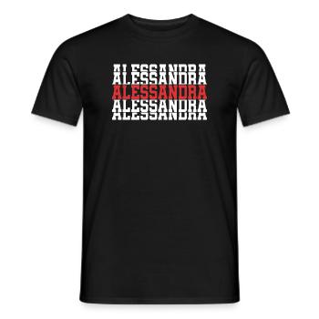 Alessandra t-shirt stacked text gift t-shirt - Men's T-Shirt - black - Front - AI Model Male 178 light (178cm)