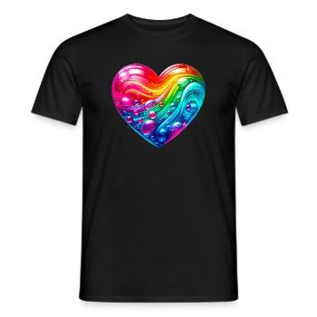 Buntes Herz - Männer T-Shirt - Schwarz - Vorne - AI Model Male 178 light (178cm)