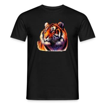 Tigre - T-shirt homme - noir - Devant - AI Model Male 178 light (178cm)