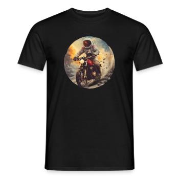Ein Astronaut auf dem Motorrad - Männer T-Shirt - Schwarz - Vorne - AI Model Male 178 light (178cm)