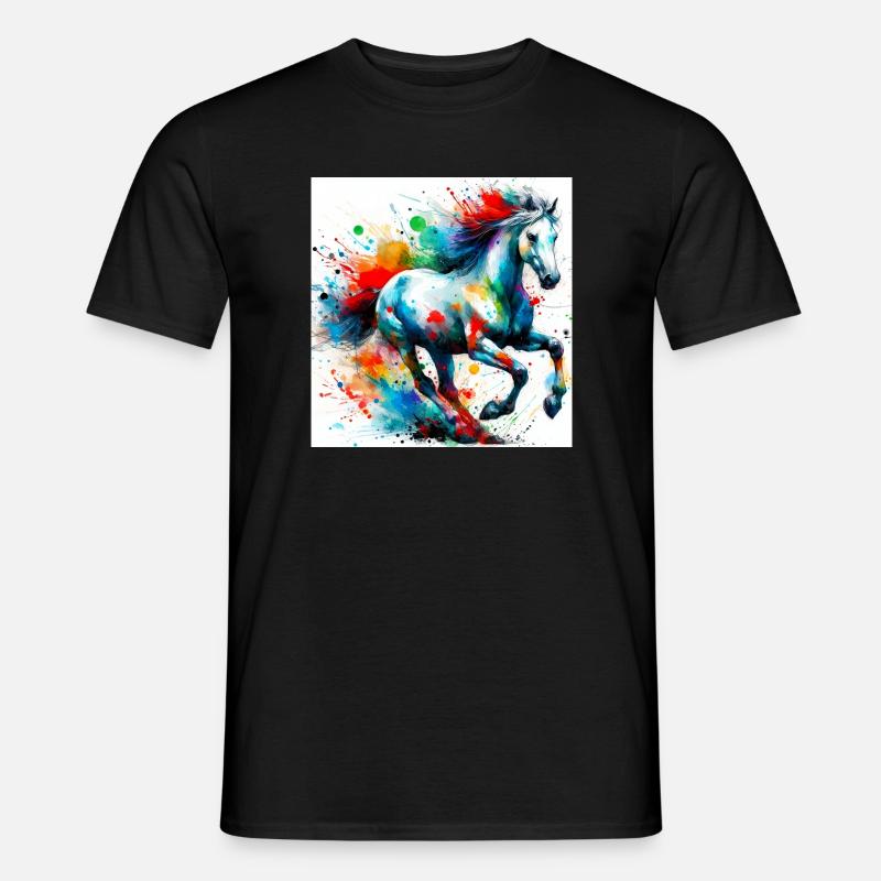 Pferd - Männer T-Shirt - Schwarz
