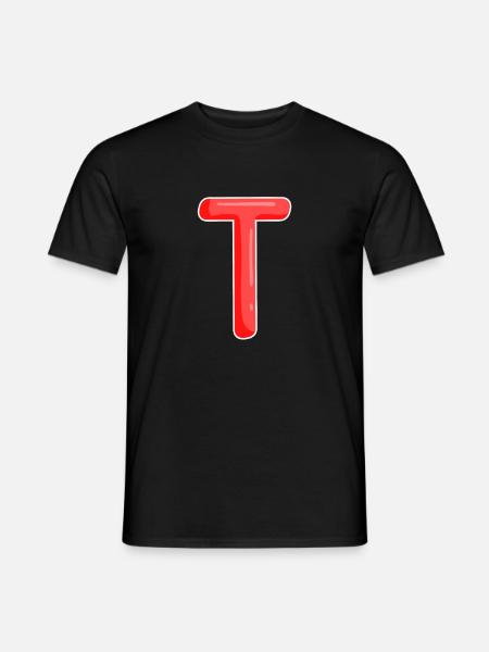 Letter T Initial Letter - Men's T-Shirt - black