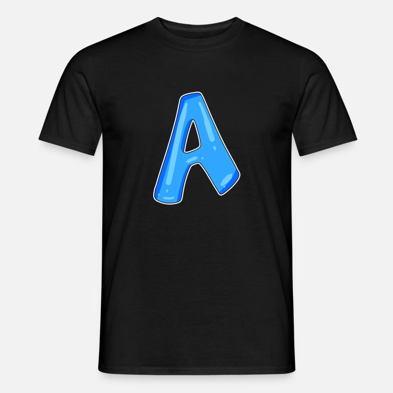 Buchstabe A Anfangsbuchstabe - Männer T-Shirt - Schwarz