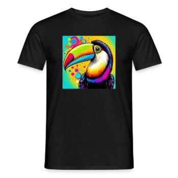 Toucan Pop Art - T-shirt homme - noir - Devant - AI Model Male 178 light (178cm)