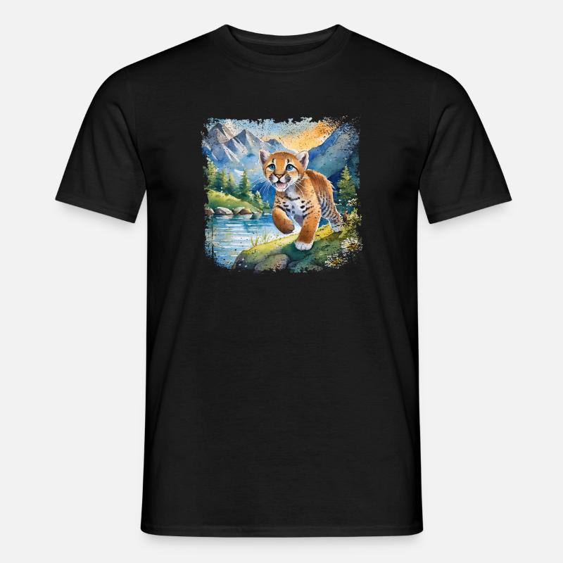Niedlicher junger Tiger | Kinderbuchstil - Männer T-Shirt - Schwarz