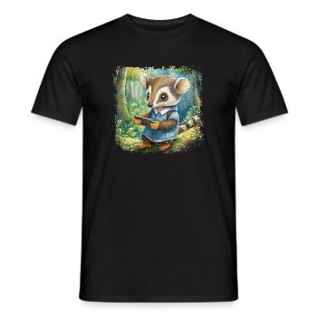 Niedlicher junger Ameisenbär mit Handy - Männer T-Shirt - Schwarz - Vorne - AI Model Male 178 light (178cm)