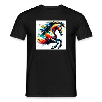 Horse - Men's T-Shirt - black - Front - AI Model Male 178 light (178cm)
