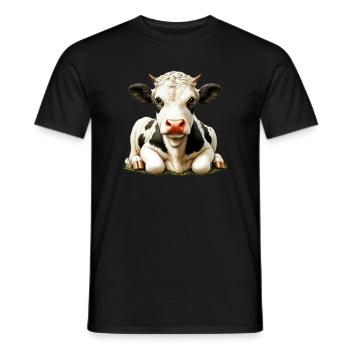 Kuh - Männer T-Shirt - Schwarz - Vorne - AI Model Male 178 light (178cm)