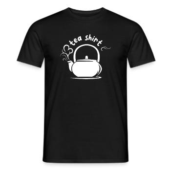 funny sayings tea pot illustration comic icon - Men's T-Shirt - black - Front - AI Model Male 178 light (178cm)