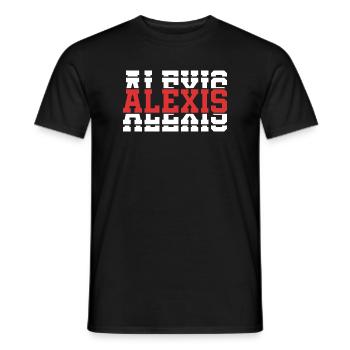Alexis T-Shirt T-Shirt Geschenkidee gestapelter Text - Männer T-Shirt - Schwarz - Vorne - AI Model Male 178 light (178cm)