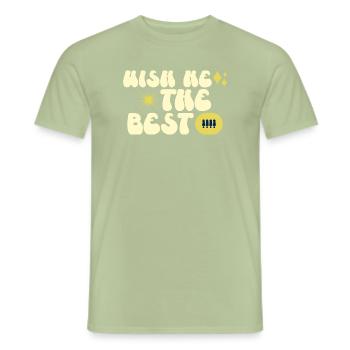 Wish me the best - T-shirt homme - vert sauge - Devant - AI Model Male 178 light (178cm)