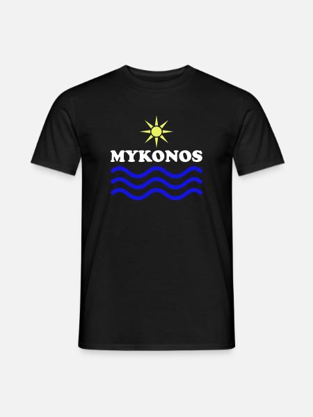 MYKONOS-GREECE Sun Water - Men's T-Shirt - black