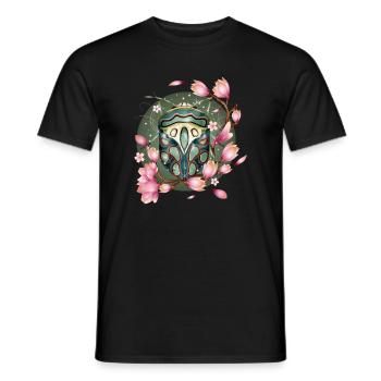 exotisches afrikanisches Krabbeltier mit Magnolien - Männer T-Shirt - Schwarz - Vorne - AI Model Male 178 light (178cm)