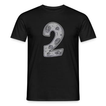 Two - 2 - Number Number Moon - Men's T-Shirt - black - Front - AI Model Male 178 light (178cm)