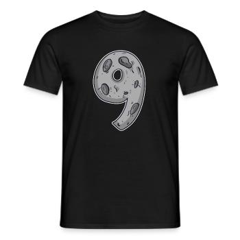 Nine - 9 Moon Motif - Men's T-Shirt - black - Front - AI Model Male 178 light (178cm)