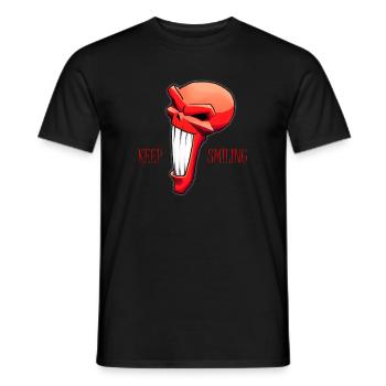 Keep Smiling - Männer T-Shirt - Schwarz - Vorne - AI Model Male 178 light (178cm)