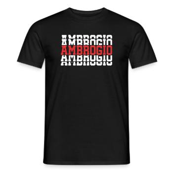 t-shirt Ambrogio gift t-shirt stacked text - Men's T-Shirt - black - Front - AI Model Male 178 light (178cm)