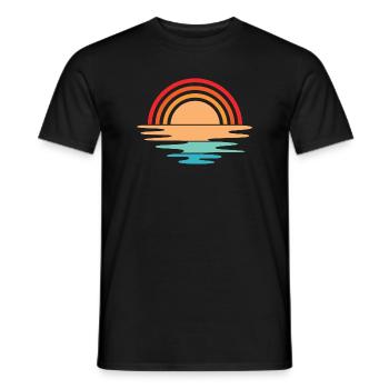 Sunset retro vintage icon sun design - Men's T-Shirt - black - Front - AI Model Male 178 light (178cm)