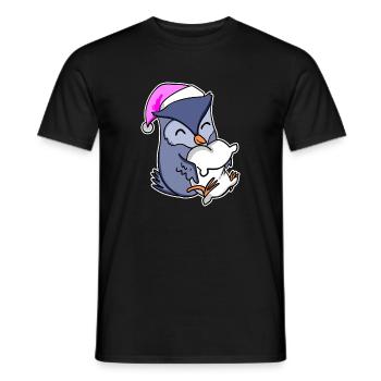 Eule Müde Ausschlafen Schlafen Mädchen - Männer T-Shirt - Schwarz - Vorne - AI Model Male 178 light (178cm)