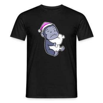 Gorilla Müde Ausschlafen Schlafen Mädchen - Männer T-Shirt - Schwarz - Vorne - AI Model Male 178 light (178cm)