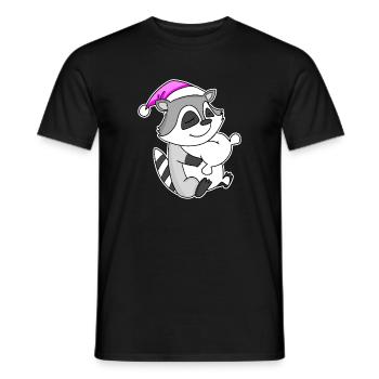Waschbär Müde Ausschlafen Schlafen Mädchen - Männer T-Shirt - Schwarz - Vorne - AI Model Male 178 light (178cm)