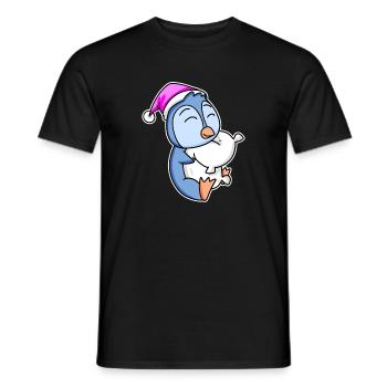 Pinguin Müde Ausschlafen Schlafen Mädchen - Männer T-Shirt - Schwarz - Vorne - AI Model Male 178 light (178cm)