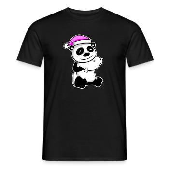 Panda Müde Ausschlafen Schlafen Mädchen - Männer T-Shirt - Schwarz - Vorne - AI Model Male 178 light (178cm)