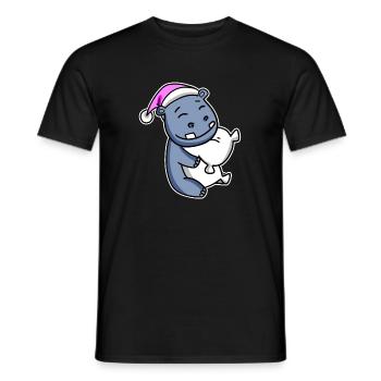 Nilpferd Müde Ausschlafen Schlafen Mädchen - Männer T-Shirt - Schwarz - Vorne - AI Model Male 178 light (178cm)