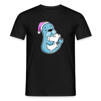 Seelöwe Müde Ausschlafen Schlafen Mädchen - Männer T-Shirt - Schwarz - Vorne - AI Model Male 178 light (178cm)
