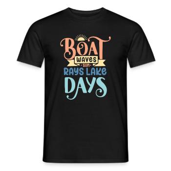 Boot Wellen Sonnenstrahlen See Tage - Männer T-Shirt - Schwarz - Vorne - AI Model Male 178 light (178cm)