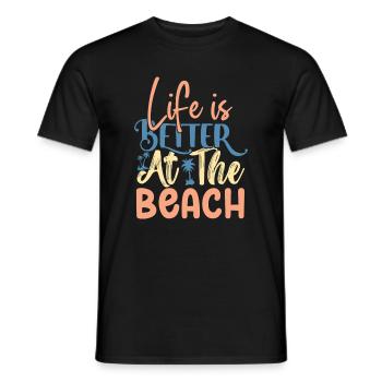 Life is Better At The Beach - Men's T-Shirt - black - Front - AI Model Male 178 light (178cm)