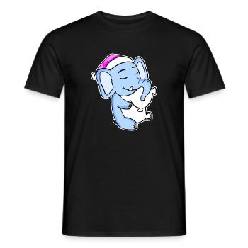 Elefant Müde Ausschlafen Schlafen Mädchen - Männer T-Shirt - Schwarz - Vorne - AI Model Male 178 light (178cm)