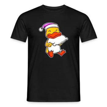 Ente Müde Ausschlafen Schlafen Mädchen - Männer T-Shirt - Schwarz - Vorne - AI Model Male 178 light (178cm)