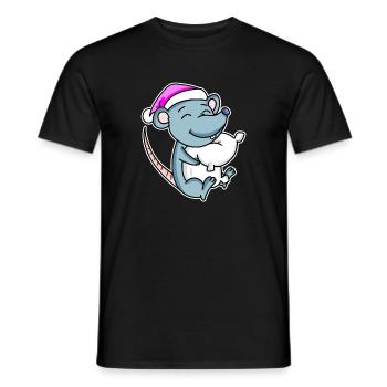 Maus Müde Ausschlafen Schlafen Mädchen - Männer T-Shirt - Schwarz - Vorne - AI Model Male 178 light (178cm)