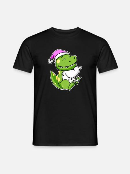 Dinosaurier Müde Ausschlafen Schlafen Mädchen - Männer T-Shirt - Schwarz