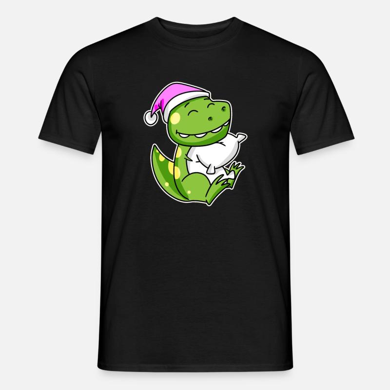 Dinosaurier Müde Ausschlafen Schlafen Mädchen - Männer T-Shirt - Schwarz