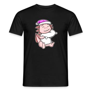 Axolotl Müde Ausschlafen Schlafen Mädchen - Männer T-Shirt - Schwarz - Vorne - AI Model Male 178 light (178cm)