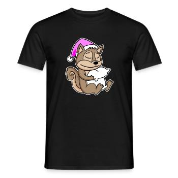 Eichhörnchen Müde Ausschlafen Schlafen Mädchen - Männer T-Shirt - Schwarz - Vorne - AI Model Male 178 light (178cm)