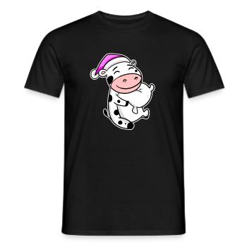 Kuh Müde Ausschlafen Schlafen Mädchen - Männer T-Shirt - Schwarz - Vorne - AI Model Male 178 light (178cm)