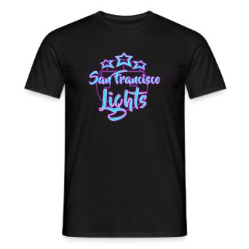 Neon San Francisco Lichter Design - Männer T-Shirt - Schwarz - Vorne - AI Model Male 178 light (178cm)
