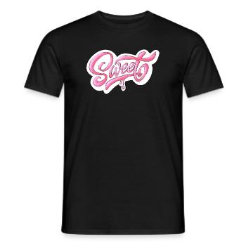 Sweet Pink Glitter Hand Lettered Design - Men's T-Shirt - black - Front - AI Model Male 178 light (178cm)