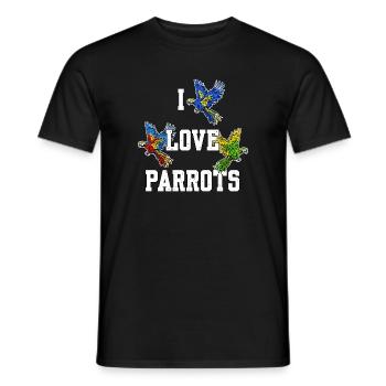 Animal Statement Animal Lover Parrot Birds Zoo - Men's T-Shirt - black - Front - AI Model Male 178 light (178cm)