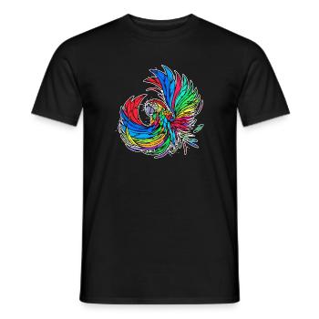 Animal, Bird, Parrot, Animal Lover, Pet, Zoo Animals - Men's T-Shirt - black - Front - AI Model Male 178 light (178cm)