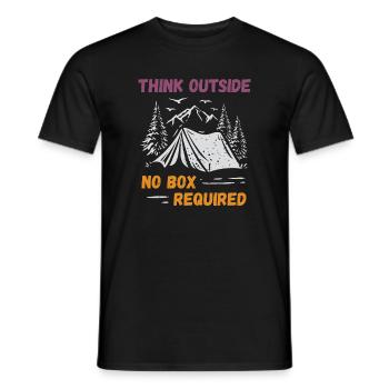 Camping, Randonnée, Forêt - Pensez à l’extérieur - T-shirt homme - noir - Devant - AI Model Male 178 light (178cm)