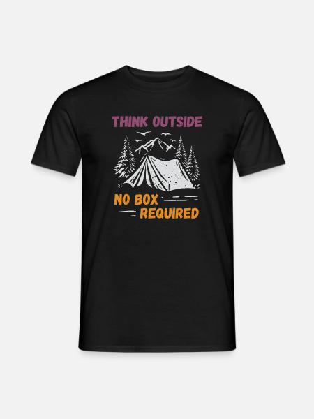 Camping, Hiking, Forest - Think Outside - Men's T-Shirt - black
