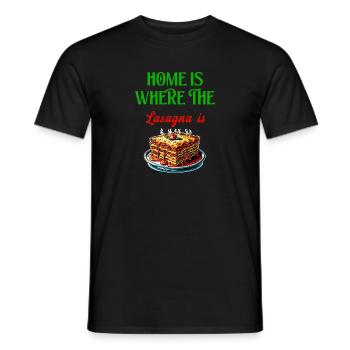 Home is where the lasagna is - Men's T-Shirt - black - Front - AI Model Male 178 light (178cm)
