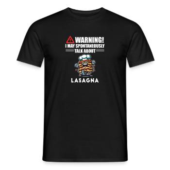 Attention ! lasagnes - T-shirt homme - noir - Devant - AI Model Male 178 light (178cm)