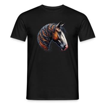 Horse - Men's T-Shirt - black - Front - AI Model Male 178 light (178cm)