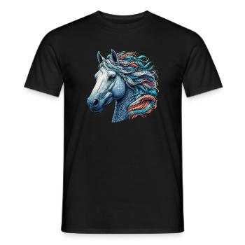 Horse - Men's T-Shirt - black - Front - AI Model Male 178 light (178cm)