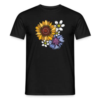 Bouquet Flowers Symbol Nature Colors Market icon - Men's T-Shirt - black - Front - AI Model Male 178 light (178cm)